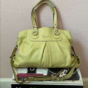 Coach purse.  Light green perfect spring color.